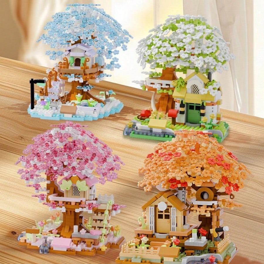 Sakura Tree Building Block Set, Creative Floral Toy, DIY Bouquet Model, Educational Craft Kit, Mother's Day Gift, Valentine's Day Present