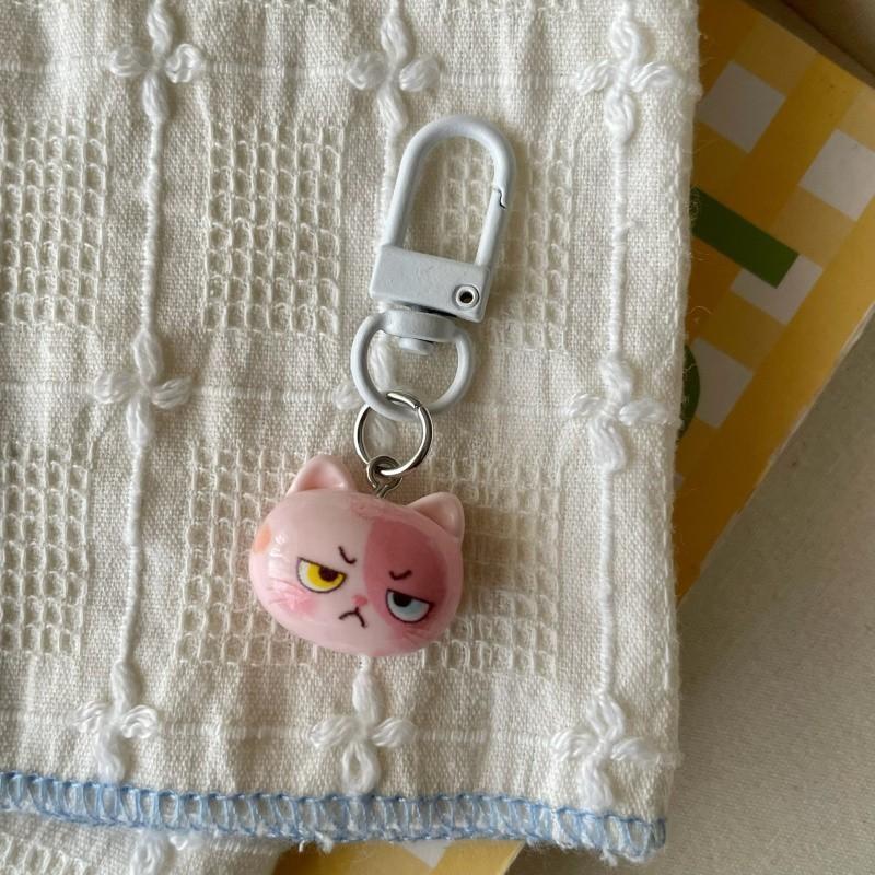 2 Cute Cat Keychains, Soft Adorable Phone Charms, Perfect Gift for Girlfriend and Couples, Decorative for Phones, Cameras, Backpacks