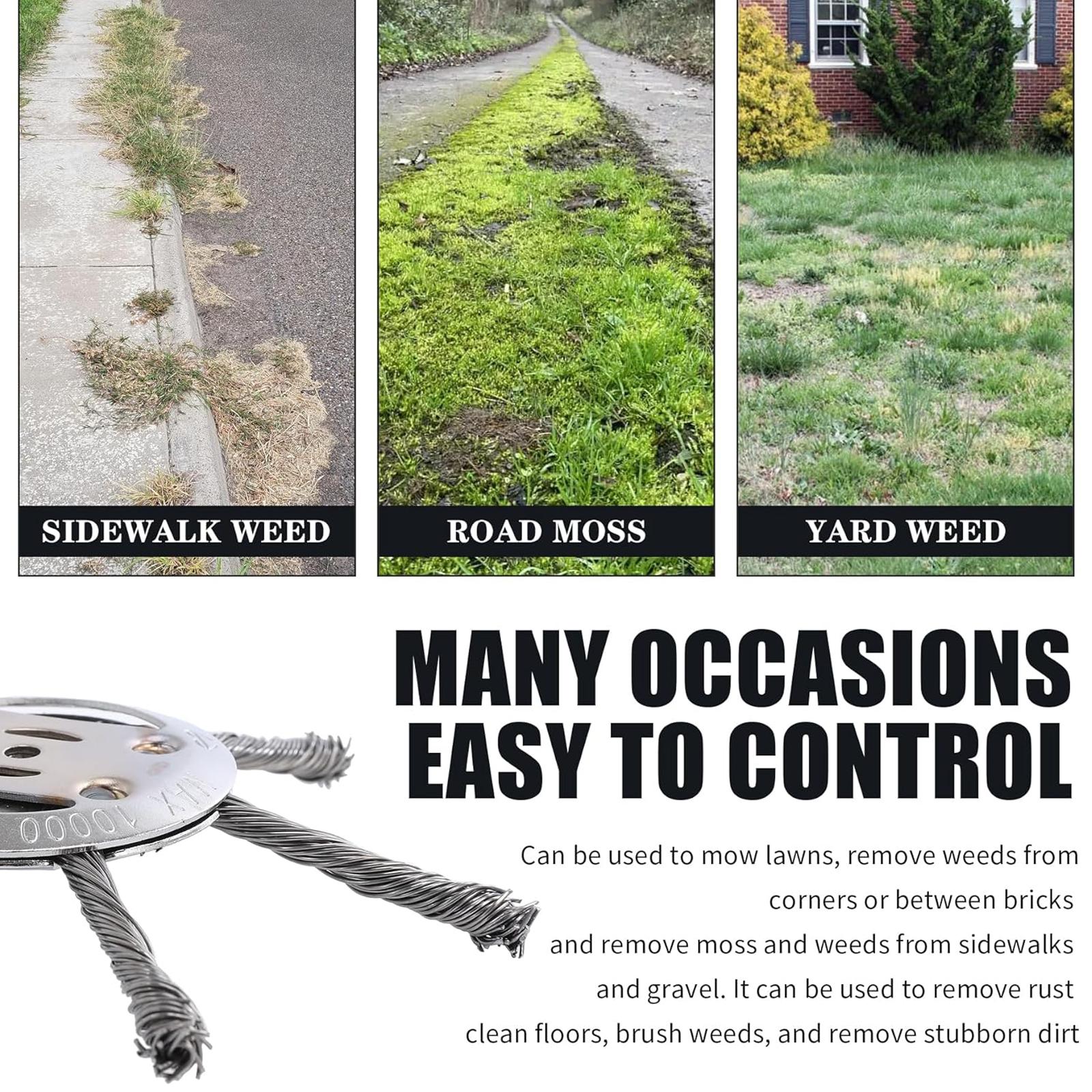 【Buy 1 Get 1】Steel Wire Trimmer Head,Fits 5mm Shaft,Weed Wacker Replacement Heads,Duty Weed Brush Cutter Attachment for Electric & Cordless String Trimmers,ldeal for Grass,Moss & Rust Removal,MirrorZone.