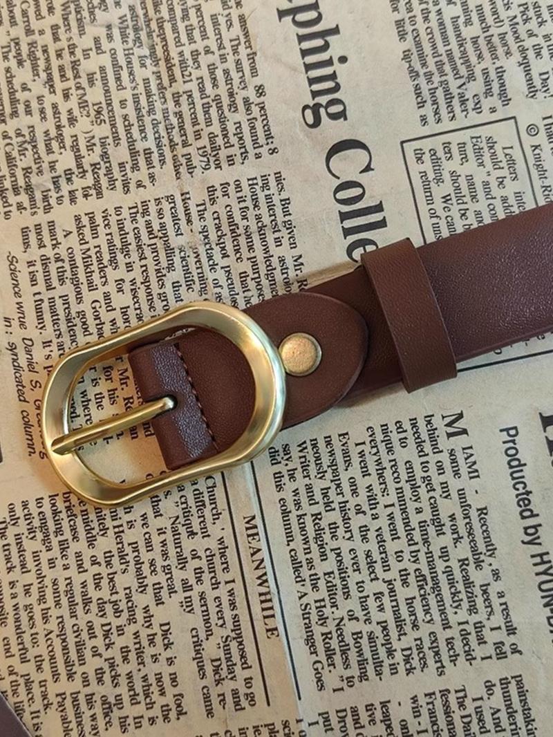 Women's PU Belt, Solid Color Strap and Alloy Buckle, Fashionable Classic Accessory, Suitable for Daily Use, All Seasons