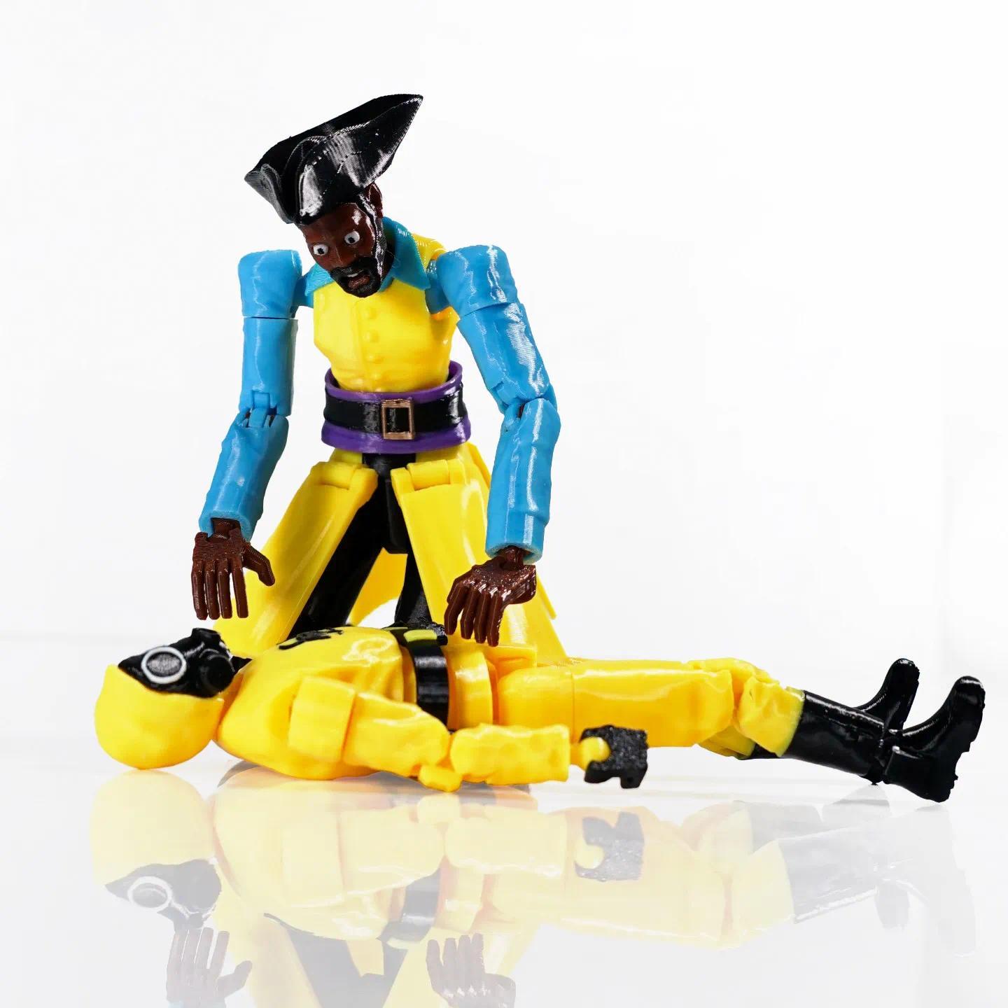 Super 3D 3D Printed Backrooms Pirate Clark Action Figure Backrooms Dummy13 T13 Multi-Jointed Action Figure Toys