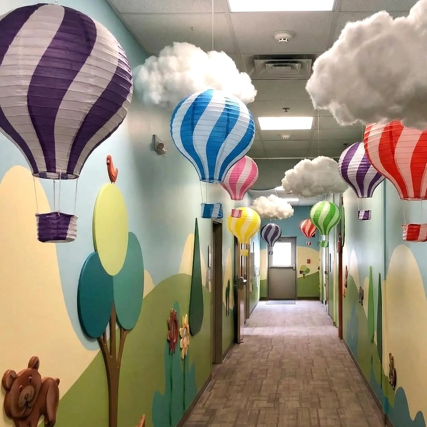 12 Pcs Hot Air Balloon Decor Classroom Hanging Ceiling Clouds