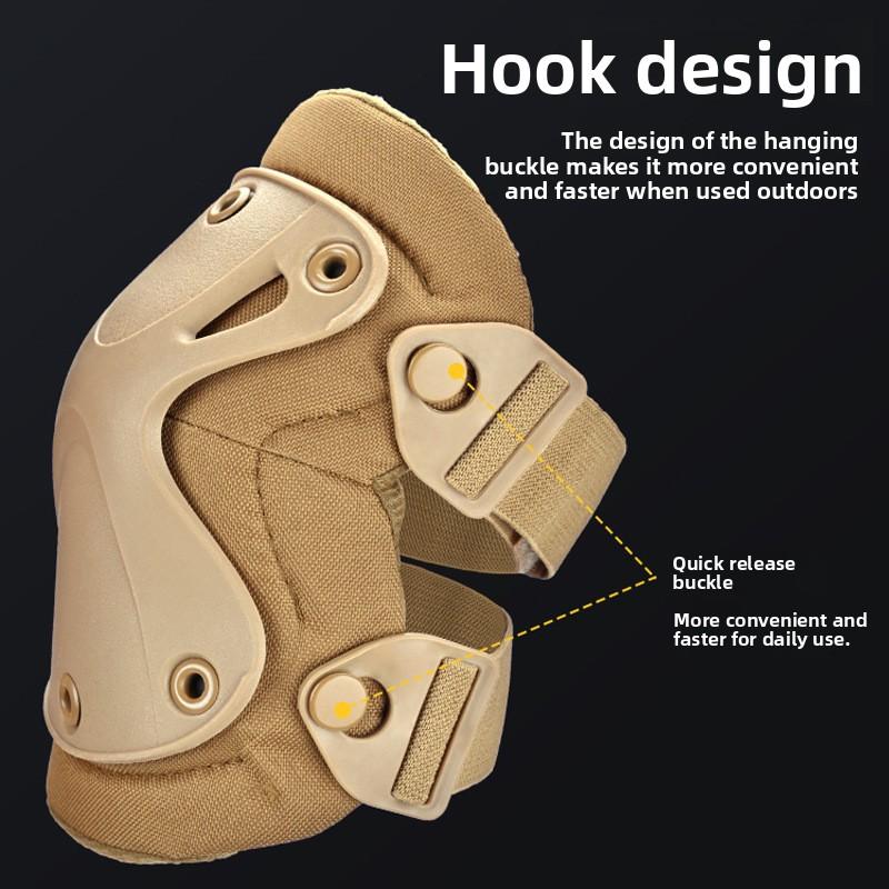 Tactical Knee and Elbow Pad Set, Outdoor Men's Military Style, Kneeling and Crawling Training Equipment, Riding Protective Gear, Four-piece Set