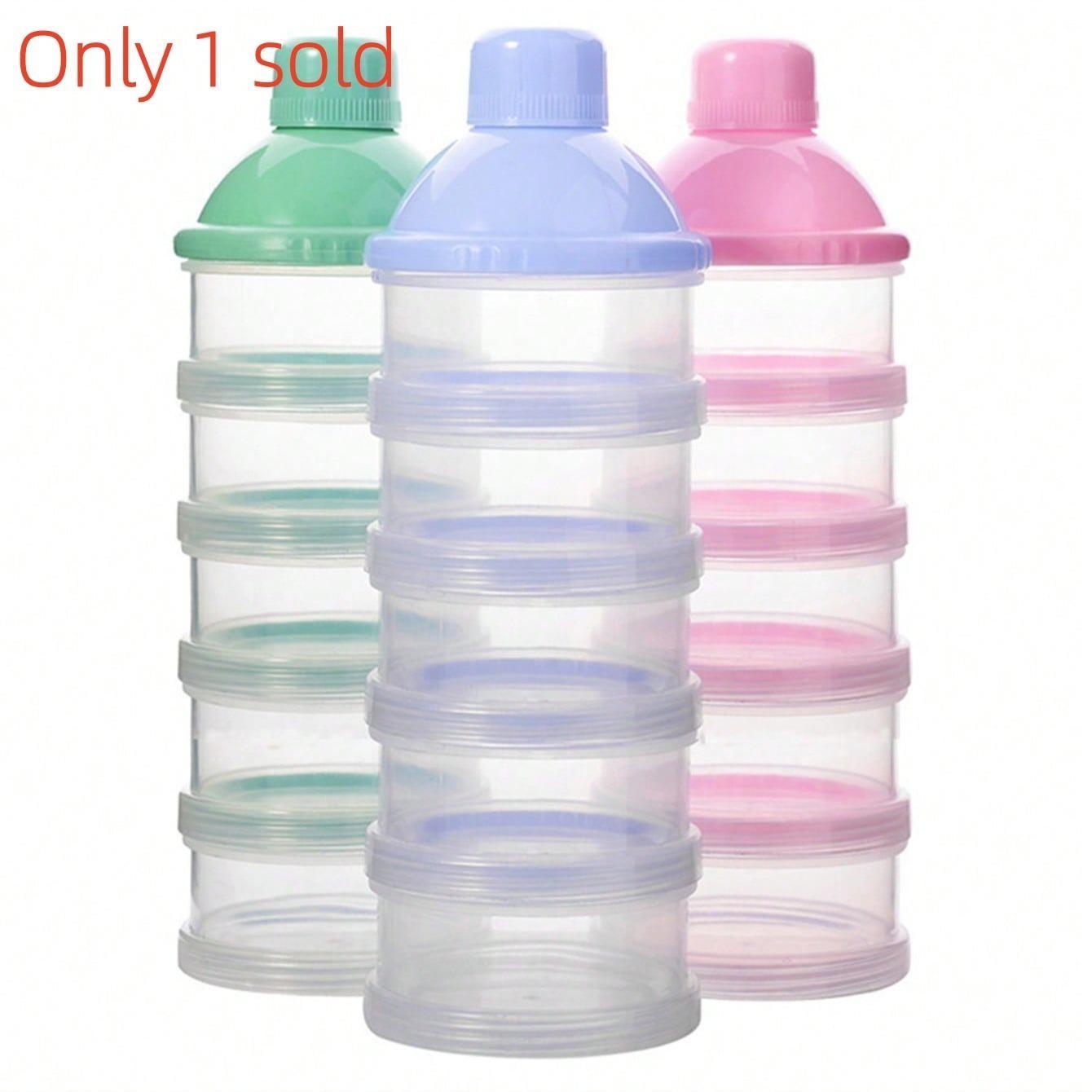 5-Layer Baby Formula Storage Container, Portable Detachable Box, Snack Organizer, Secure Sealed Compartments, Ideal for Rice Grains & More