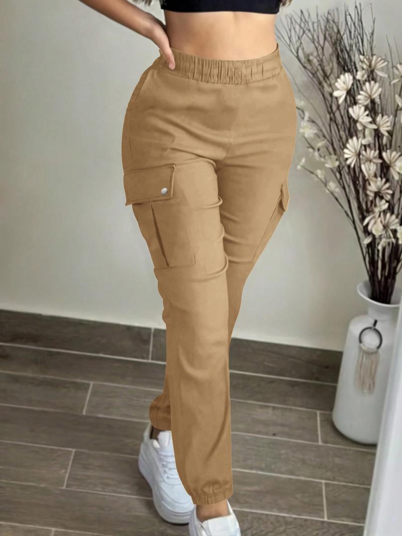 Women's Mid-Waist 3D Pocket Work Pants, Versatile Casual Trousers, Perfect for Sports and Leisure, Stylish and Comfortable