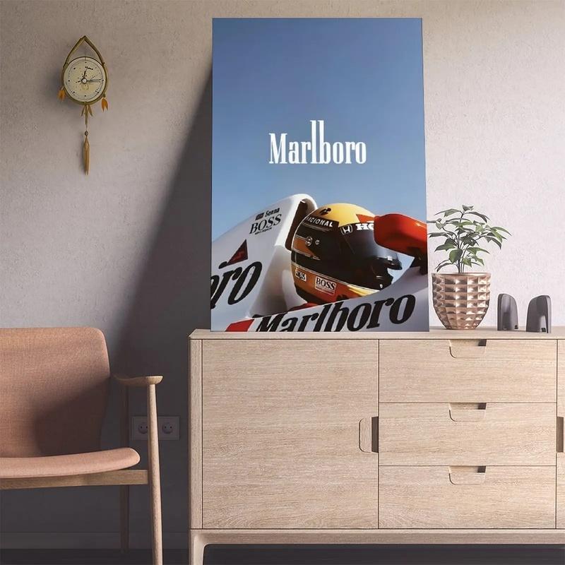 Ayrton Senna Marlboro Poster,Bedroom Canvas Posters, Hall Wall Art, Bathroom Canvas Posters, Home Poster Decoration