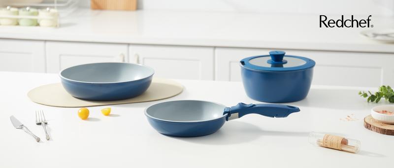 【New Year Sale】Redchef Removable Handle Pots And Pans Non Stick, Ceramic Cookware Set, RV Cookware Set, Non Toxic Pots And Pans Set No PFAS & PTFE & PFOA, Detachable Pots And Pans, Dishwasher & Oven Safe