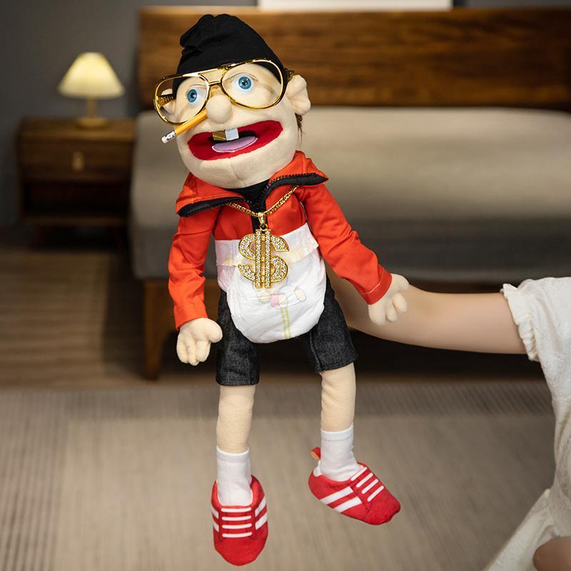 60cm Jeffy Series Hand Puppet Plush Toys Talk Show Party Props Cook Rock Singer Cosplay Stuffed Doll Halloween Xmas Gifts