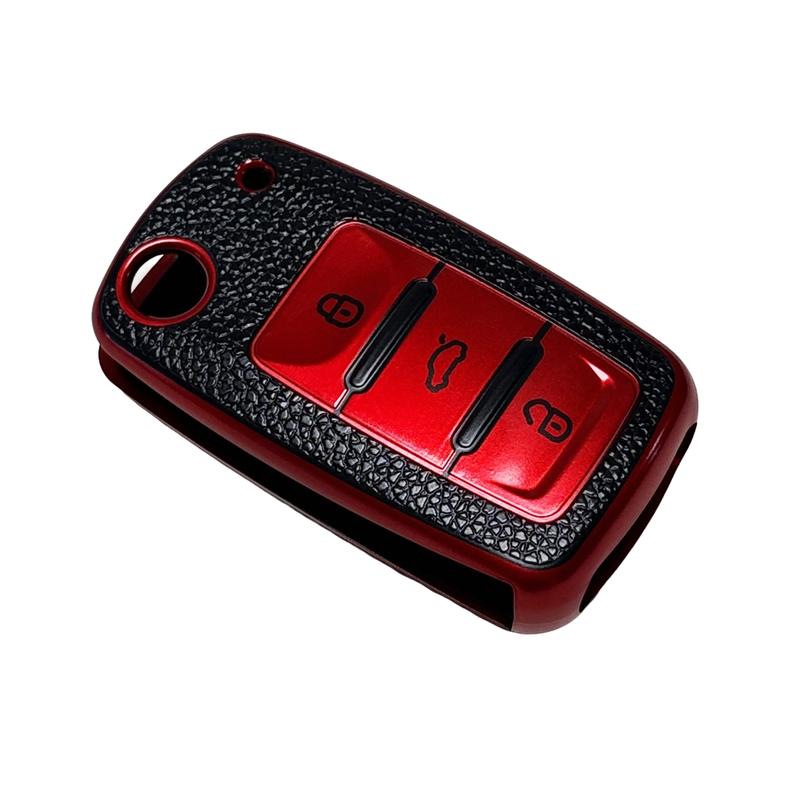 for Volkswagen Key Protection Cover Key Case Key Fob Protector Soft Durable Tpu Material 360 Degree Protection for Jetta Golf Polo Mk6 Passat Tiguan Beetle 3 Buttons