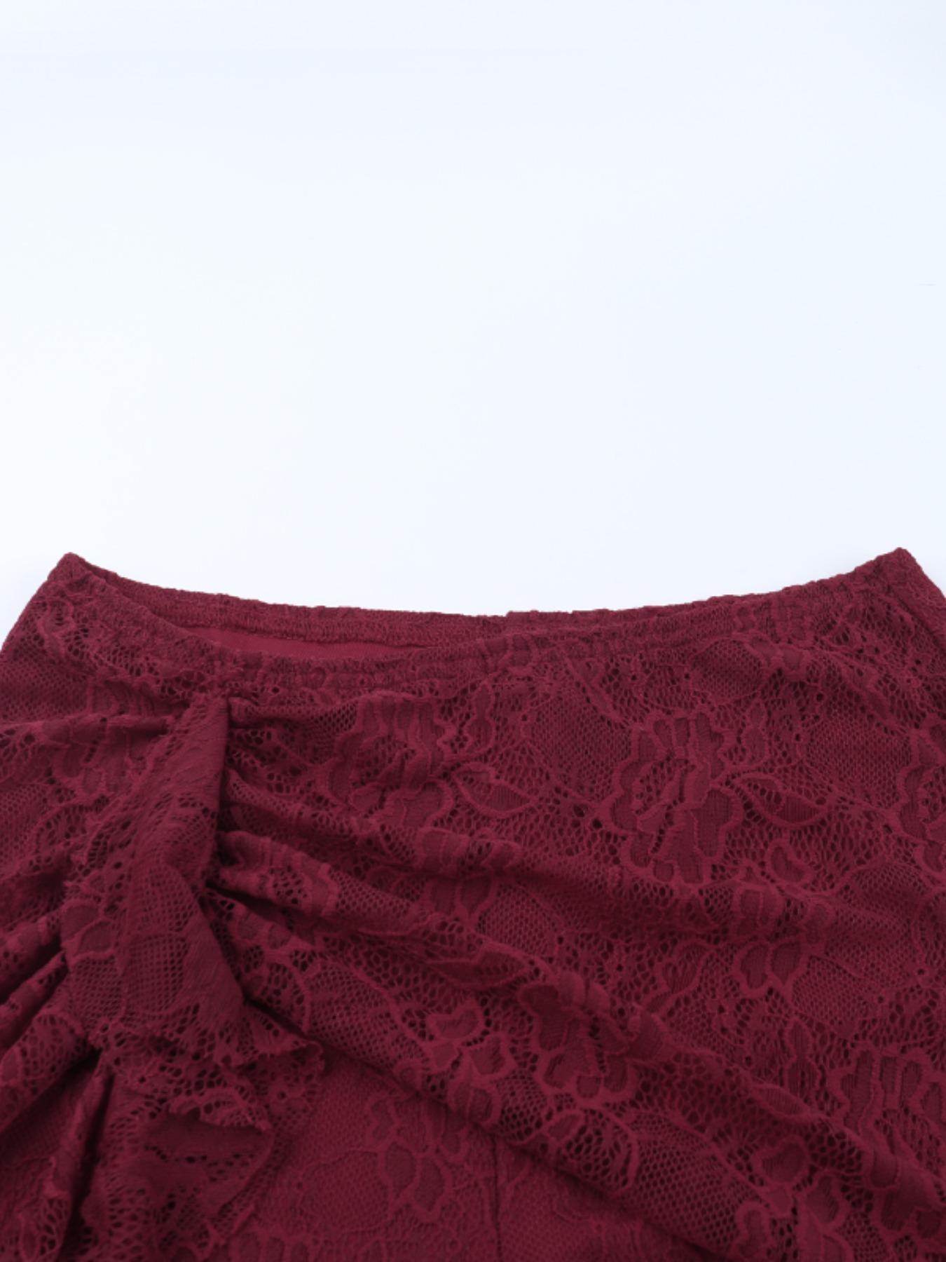 Lace Bow Tie Long Pants, Elegant Chic Women's High Waist Skirt Suit, Office & Party Wear, Comfortable Fit, Stylish Design