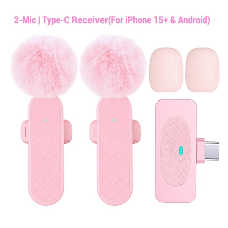 Professional Wireless Lavalier Microphone with Intelligent Noise Cancelling, Plug & Play for iPhone and Android Smartphones, Rechargeable Lapel Mic for Video Recording, Teaching, Interviews and Podcasts