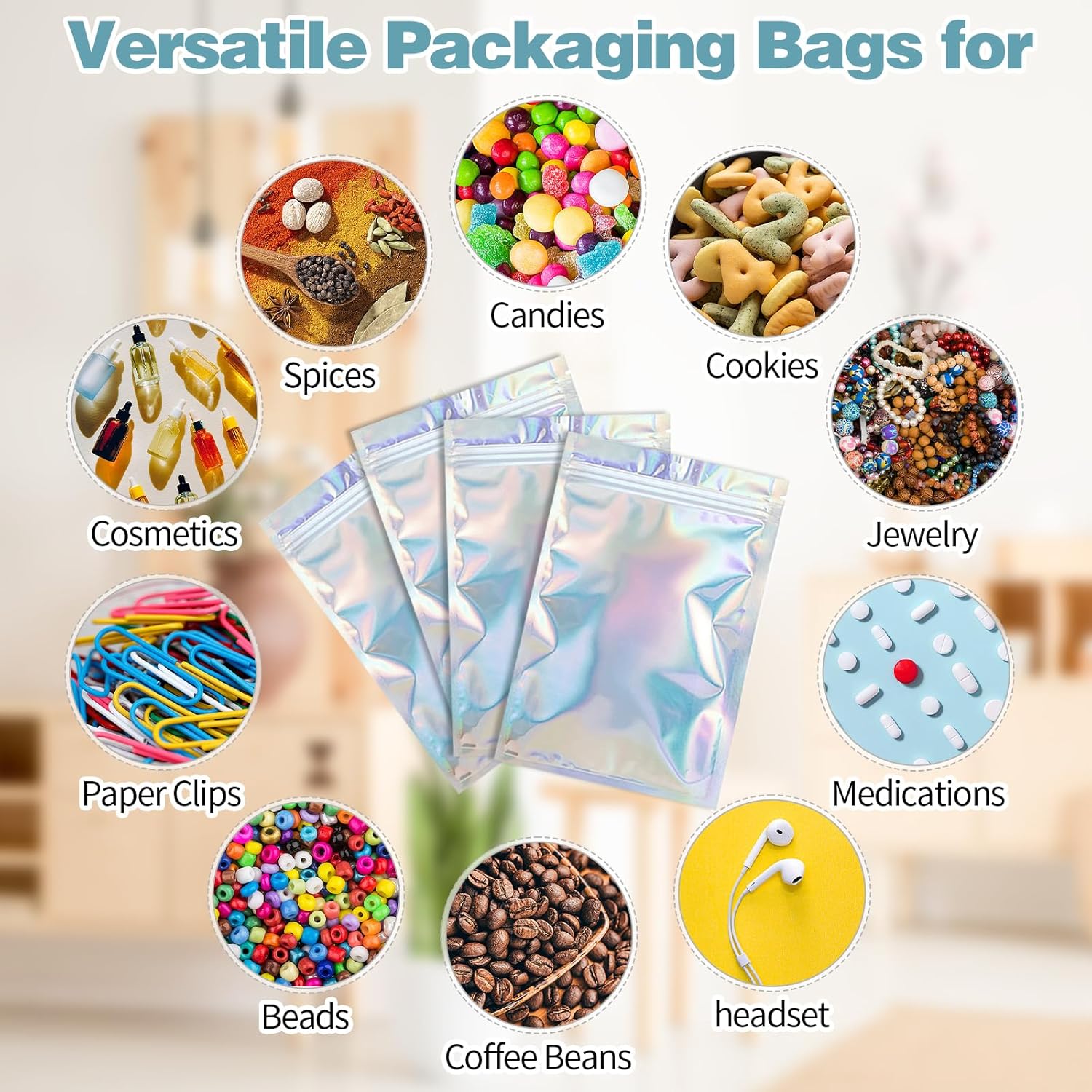 Pack of 300 Holographic Bags Mylar Ziplock Bags Mylar Edibles Pouch with Window Reusable Mylar Bag for Sample Packaging (Black, 3x4.7 Inch / 4x6 Inch / 4.7x7.8 Inch) Pack of 300 Holographic Bags Mylar Ziplock Bags Mylar Edibles Pouch with Window Reusable Mylar Bag for Sample Packaging (Black, 3x4.7 Inch / 4x6 Inch / 4.7x7.8 Inch)