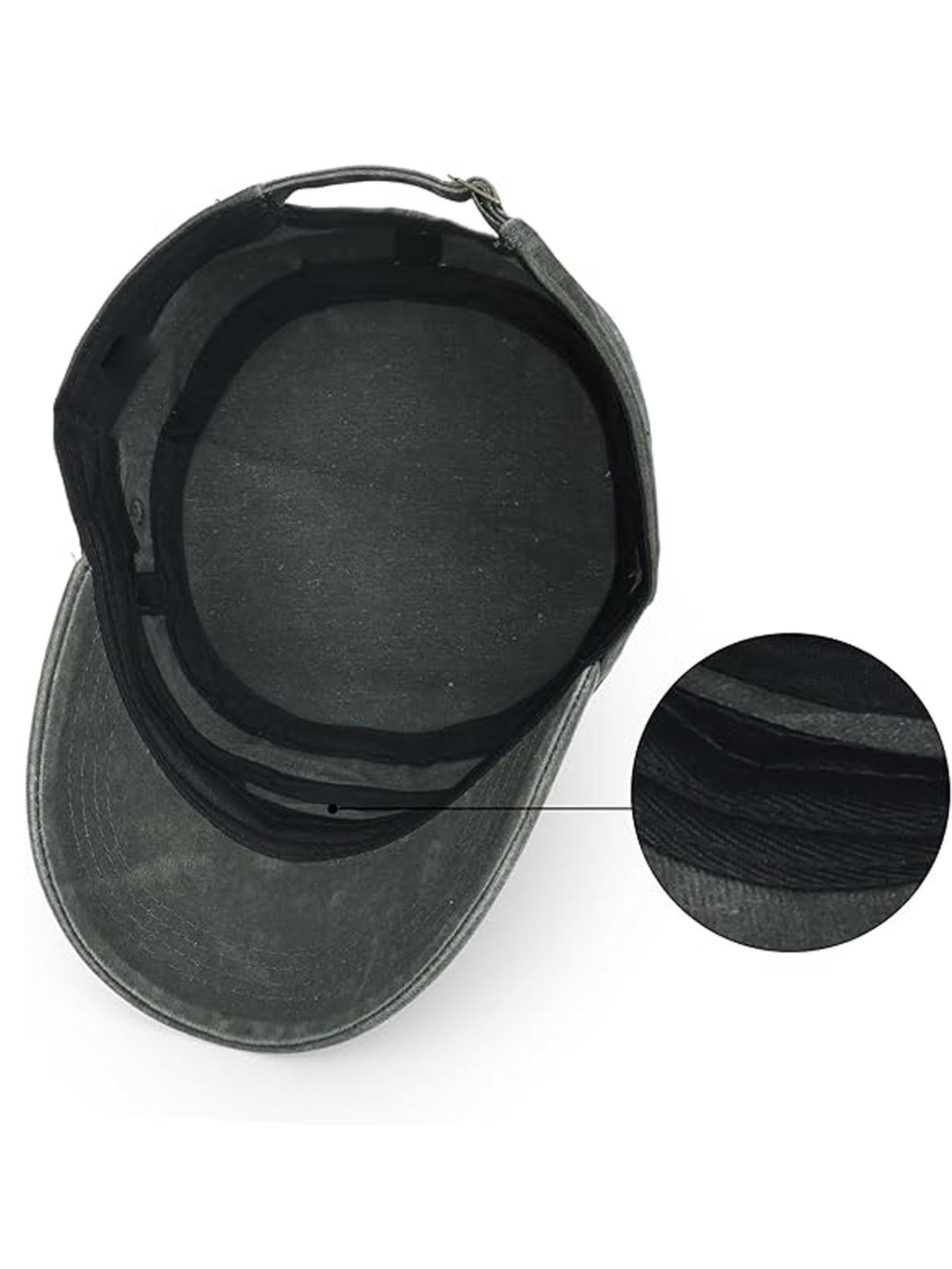 Washed Casual Cadet Cap Vintage Military Army Hat Mens Womens