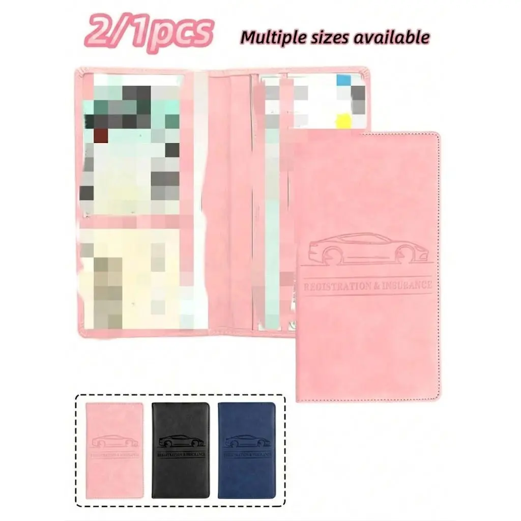 1pc PU Car License Insurance Holder Travel Essential School Supplies Holiday Necessity Vacation Passport Holder 2/1pack
