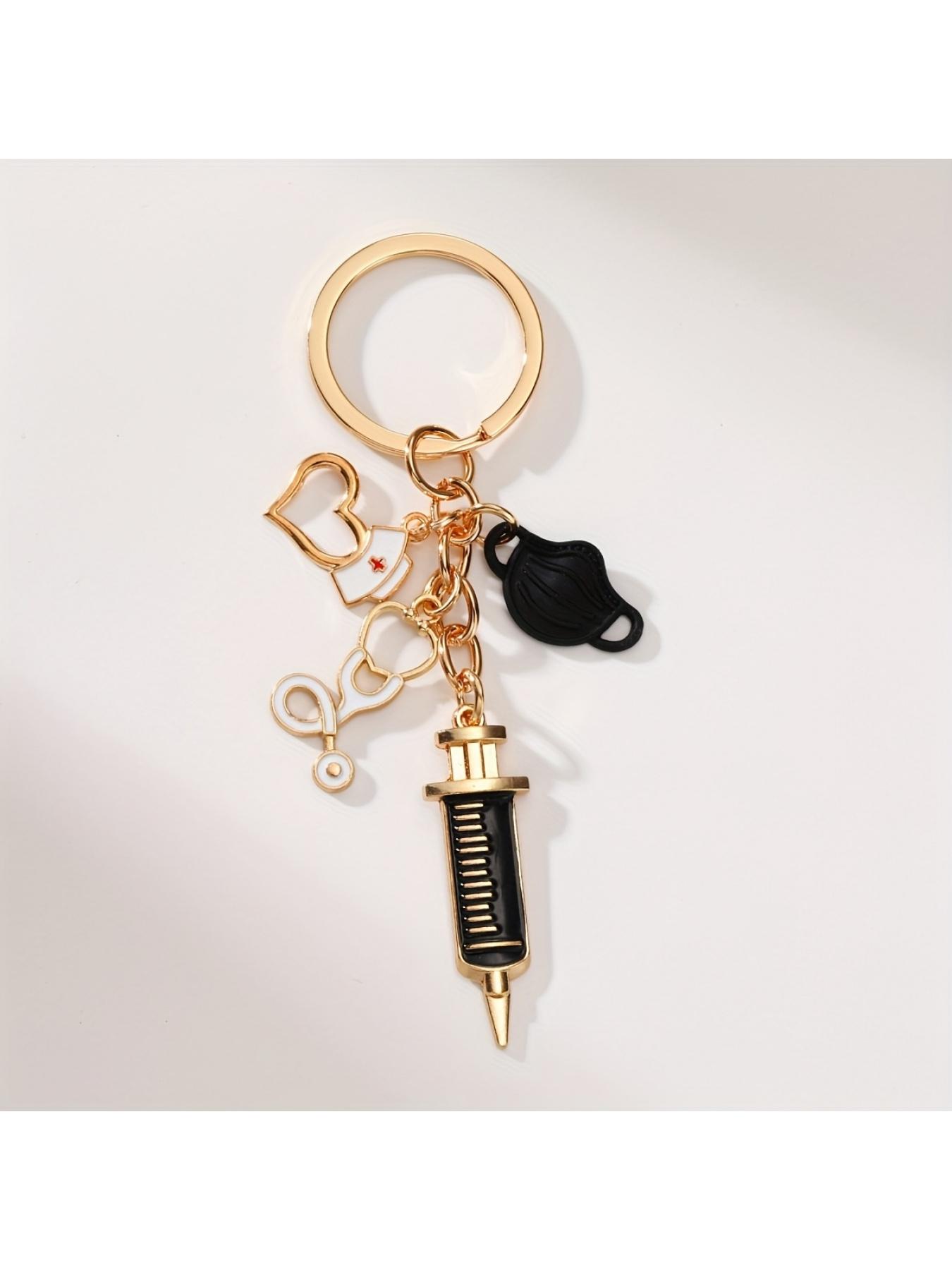 1pc Alloy Oil Drop Nurse Cap Keychain, Doctor Medical Staff Keyring, a Gift for Doctors