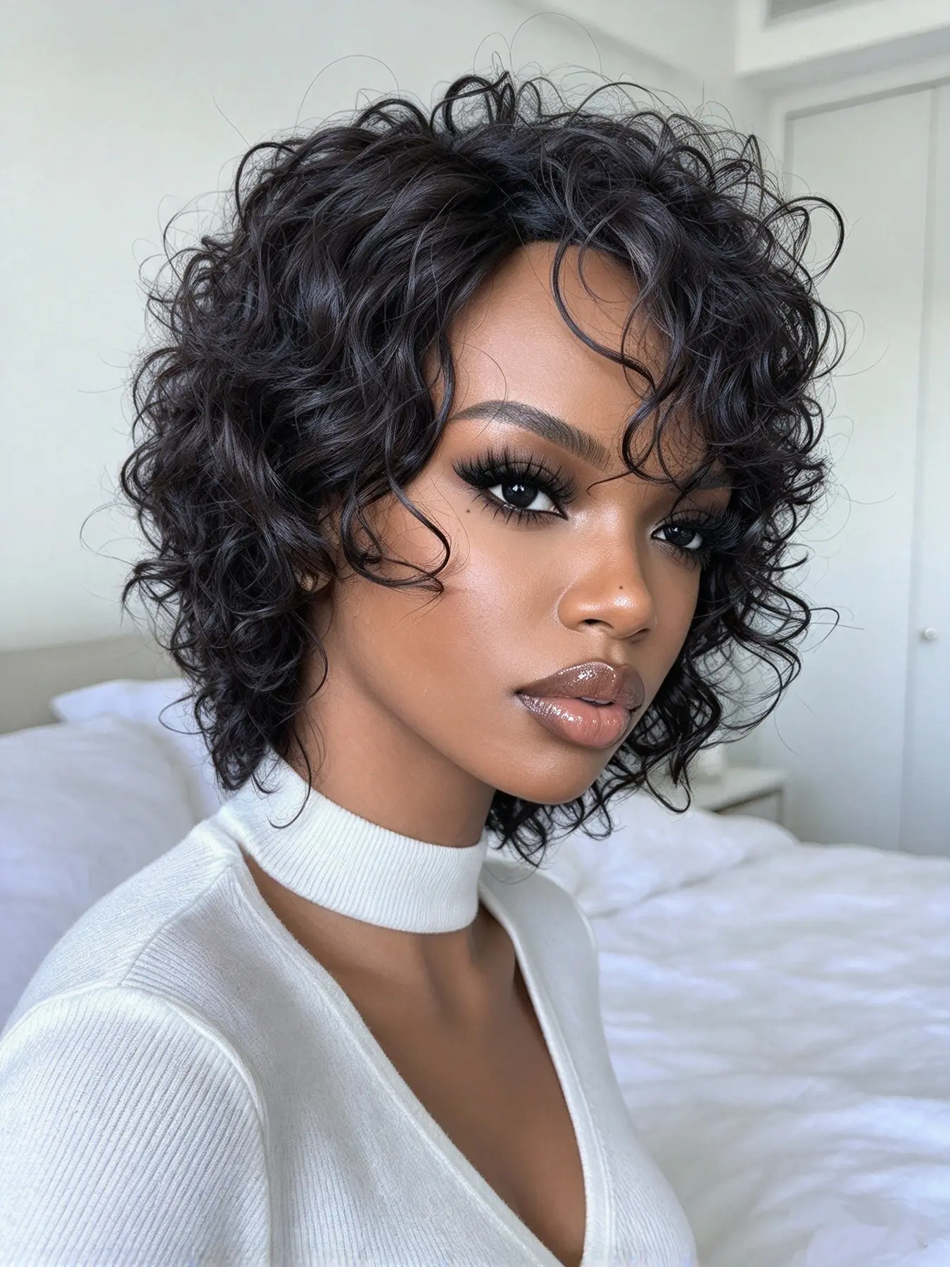Afro Curly Pixie Cut Wig, Human Hair Wig for Women, Short Curly Pixie Cut Wig for Daily Party Cosplay Use, Natural Look