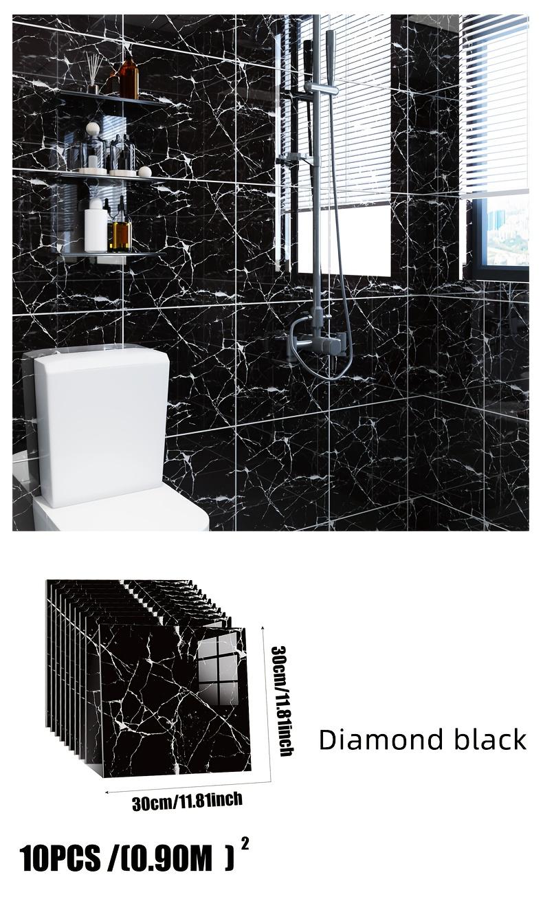 10/30 Pcs Marble Peel and Stick Wallpaper Tiles | Waterproof Vinyl Backsplash Panels for Bathroom, Kitchen & Living Room | Self-Adhesive with Blue/Gold/Grey/White Marble Patterns | 11.8in*11.8in (30cm*30cm) - Tool-Free Installation, No Glue Needed