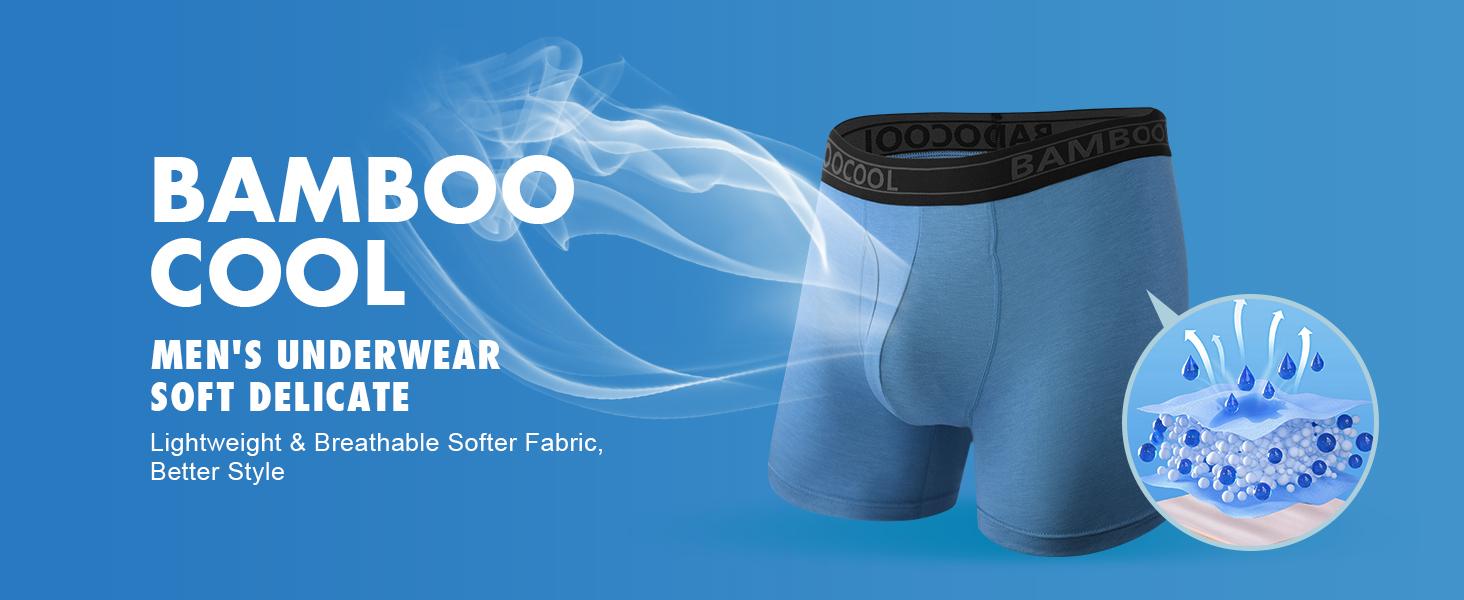 BAMBOO COOL Breathable Men's comfortable Underwear Modern Multipack Comfort soft Moisture-Wicking Boxer Briefs 6 Pack solid color  Men's Moisture Wicking Boxer Briefs  comfy breathable boxer brief Bamboo Boxer Briefs underwear men SpringStatements