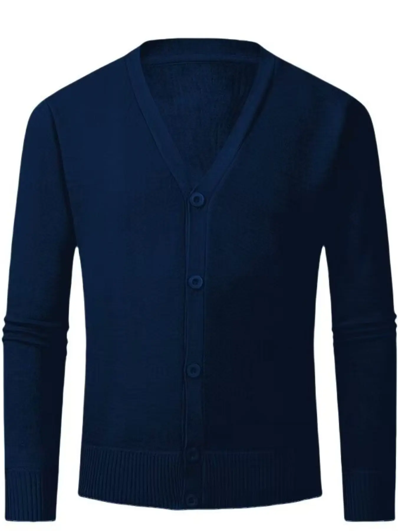 Men's Caramel V Neck Button Down Knit Cardigan, Solid Color Fleece Lined Warm Sweater Coat, Ribbed Cuff Hem Slim Fit Knitted Jacket for Business Office, Wedding and Autumn Winter Daily Casual Layering Outfits