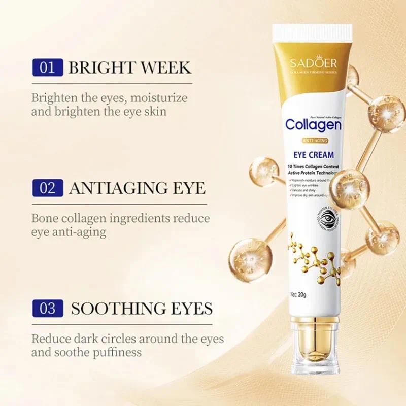 Instant Eye Bag Removal Cream Collagen Anti-Wrinkle Fade Fine Lines Firming Skin Anti Dark Circle Puffiness Brighten Eye Care Moisture Moisturizing