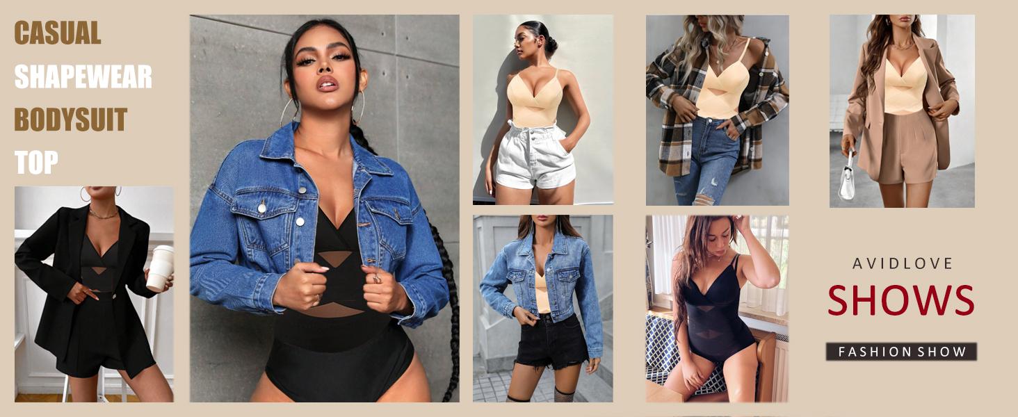 Avidlove Shapewear Bodysuit for Women Body Shaper Tummy Shapewear Plus Size Body Suits with V Neck Adjustable Spaghetti Strap & X Cross Design Avidlove Shapewear Bodysuit for Women Body Shaper Tummy Shapewear Plus Size Body Suits with V Neck Adjustable Spaghetti Strap & X Cross Design
