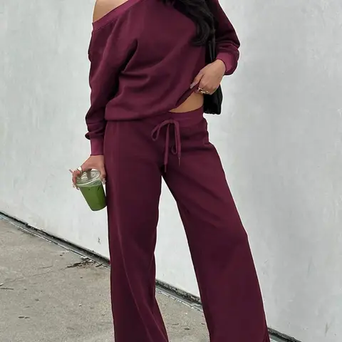 【Black Friday】Women's Long Sleeve Jumper & Pants, 2 Piece Outfit Set, Fall Basic Sweatsuit Outfits, Clothes for Lady #GLOBAL PICKS