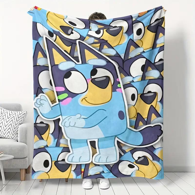 Cute Brookie Creative Pattern HD Print Flannel Blanket, Warm Soft Plush Throw for All Seasons, Bed Sofa Office Camping Travel Home Decor Gift