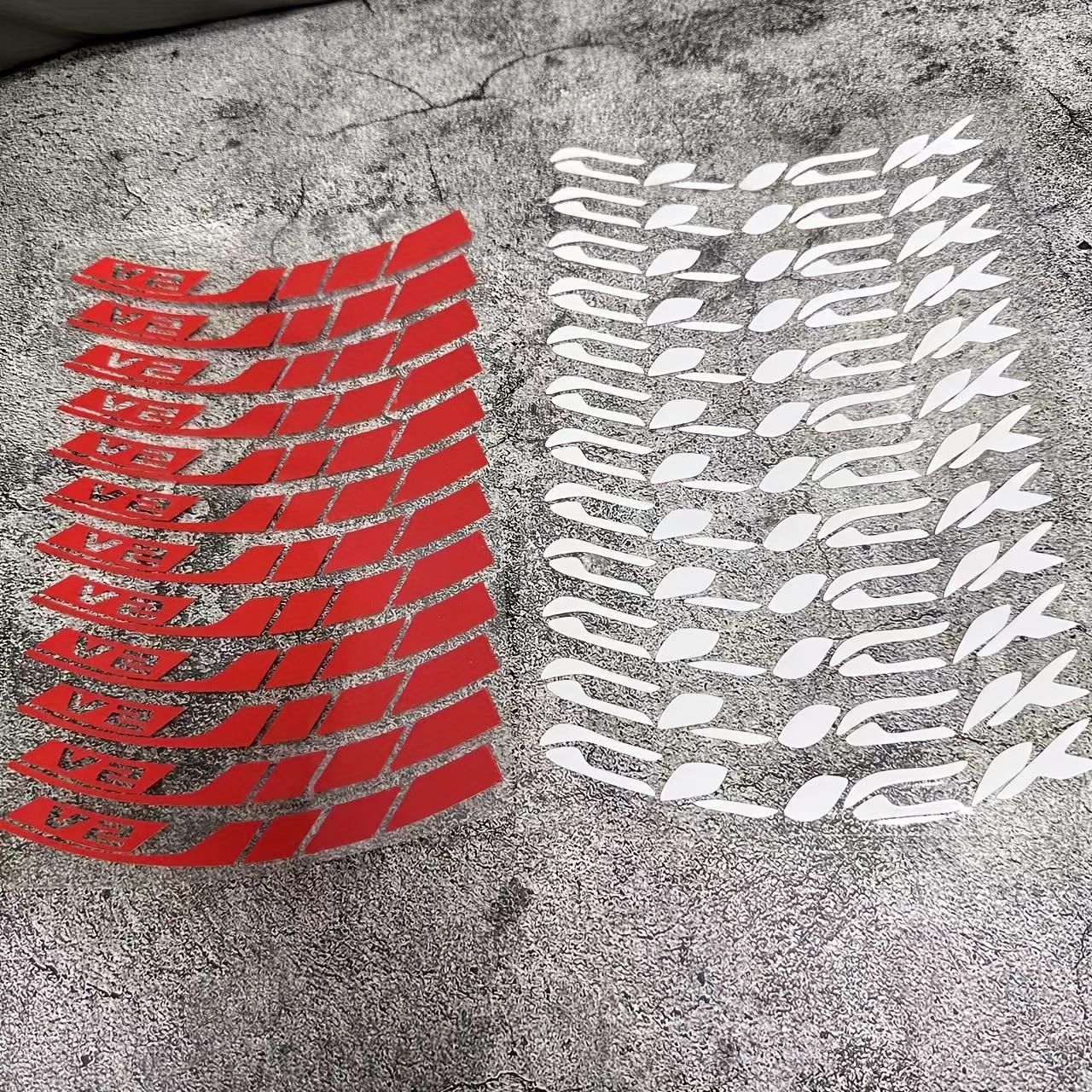 Set of 24 Reflective Stickers for Motorcycle Wheel Hubs Featuring Neon Yellow And Red Highlights, Designed for Safety, with Strong Adhesive Suitable for Tire Rims, Tire Stickers, And Motorcycle Safety Equipment, Easy to Apply