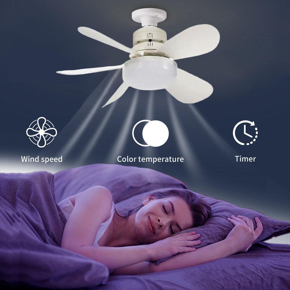 E27 Screw Base Ceiling Fan Light, Modern Simple Design, Home Electric Fan Lamp for Living Room Dining Bedroom, Quiet Wind Force