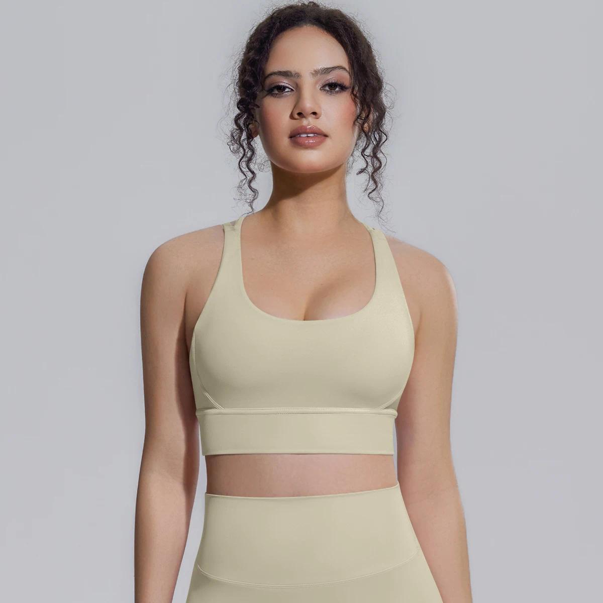 Summer Cross Straps Woman Yoga Bra Shock-absorbing Running Yoga Tank Top with Chest Pad Sexy Beautiful Back Gym Yoga Brassiere