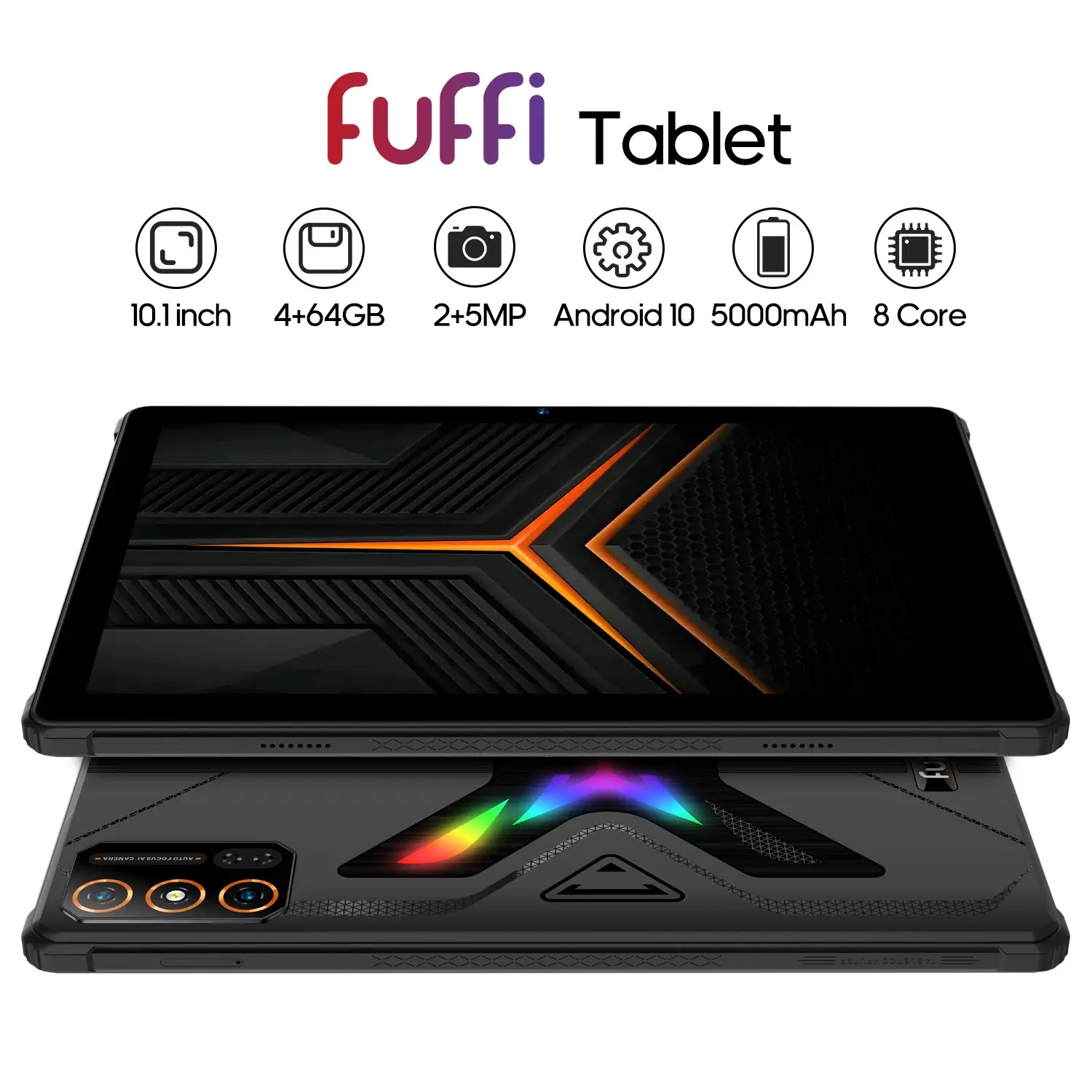 FUFFi-LED Glow Tablet, 10.1 Inch, 4+64GB Memory, Octa-Core Processor, 4g Network, Dual Sim, Android System, 5000mah Battery, Fashionable Tablet