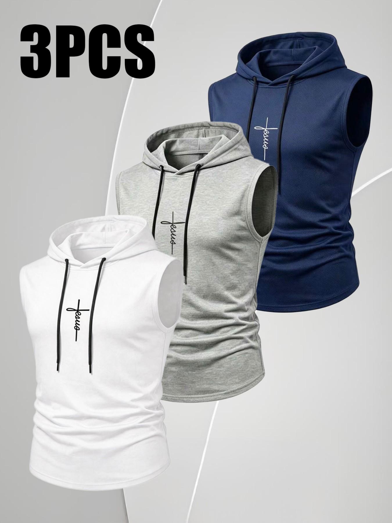Men's Summer Lightweight Sports Running Fitness Tank Top, Fashion Casual Outdoor Hooded Vest, Comfortable and Stylish Activewear, Casual Gym Vests, Runners Vest