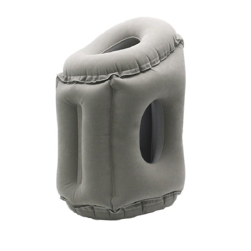 Portable Inflatable Nap Pillow for Airplane Train Long Distance Travel, Lumbar Support Rest Cushion, Comfortable Midday Sleep Aid