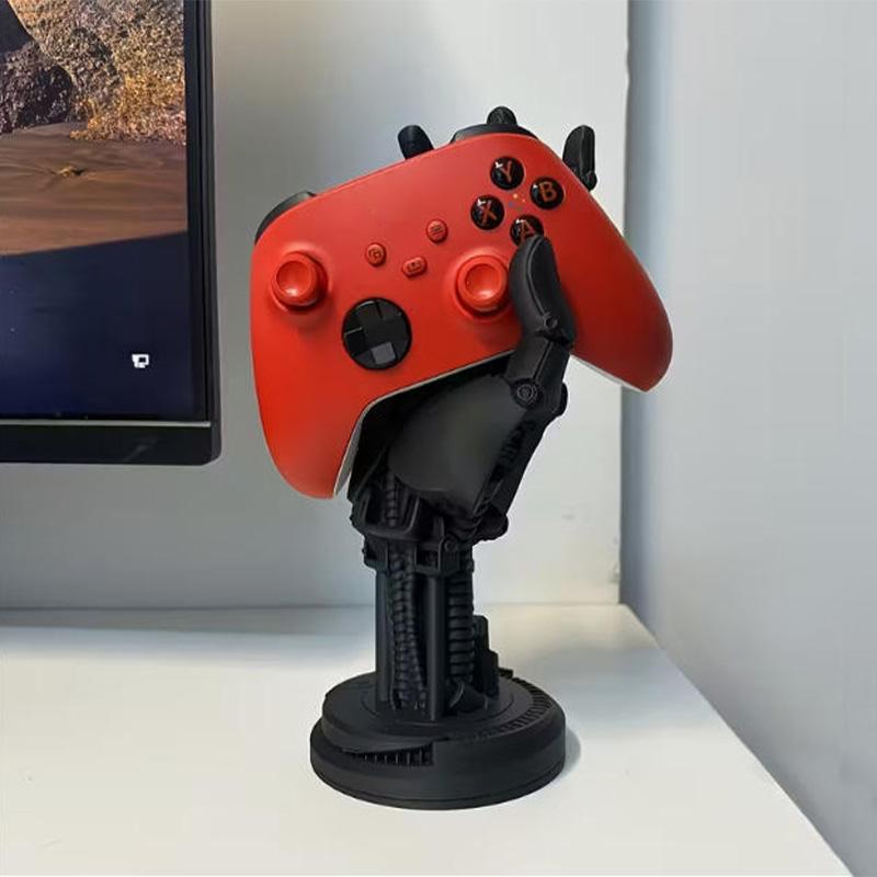 Cyberpunk 3D printing game controller bracket storage, adjustable ABS desk storage box, suitable for controller, game handle, Gaming controller, non-waterproof multi-function game accessory bracket, ideal back-to-school gift for game players