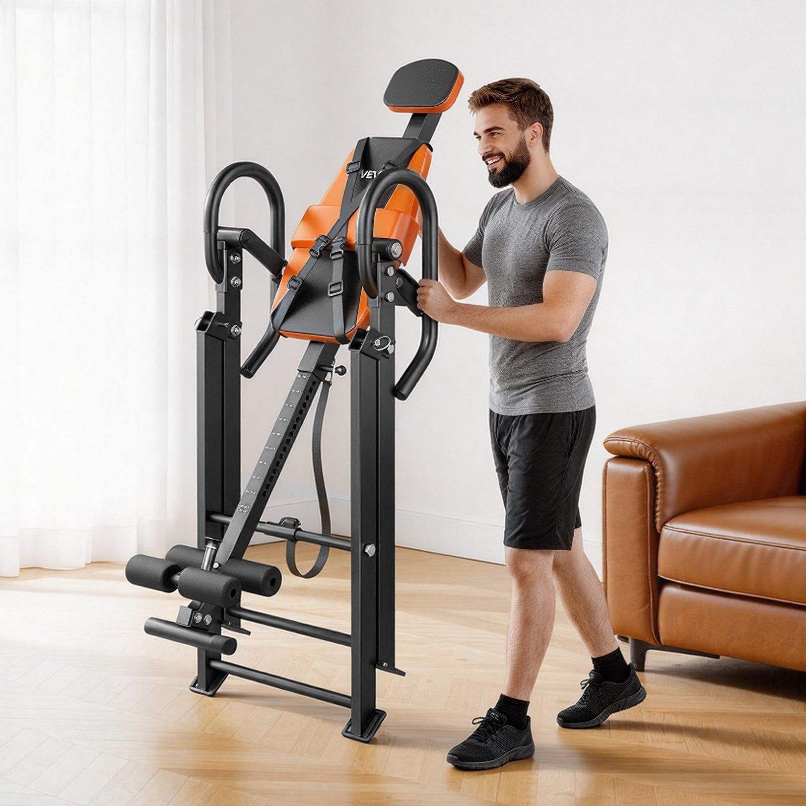 VEVOR Inversion Table, 300 lbs Capacity Heavy Duty Back Inverter Stretcher, Inverted Table with Dual-Roller Locking, Decompression Tables for Shoulders, Neck, Back, Multi-Angle Adjustable Tether Stra VEVOR Inversion Table, 300 lbs Capacity Heavy Duty Back Inverter Stretcher, Inverted Table with Dual-Roller Locking, Decompression Tables for Shoulders, Neck, Back, Multi-Angle Adjustable Tether Stra