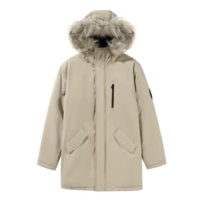 Men's casual loose version of warm jacket, fashion hooded long coat, autumn and winter warm and thick parka, men jackets for winter