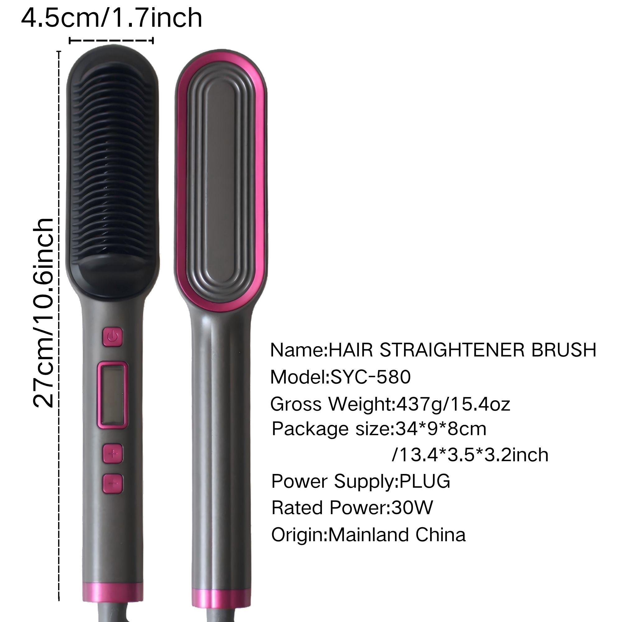 Professional Straightening Comb, Ceramic Flat Iron Brush, Fast Heating, Adjustable Temperature, Dry & Wet Use, Best Gift for Women