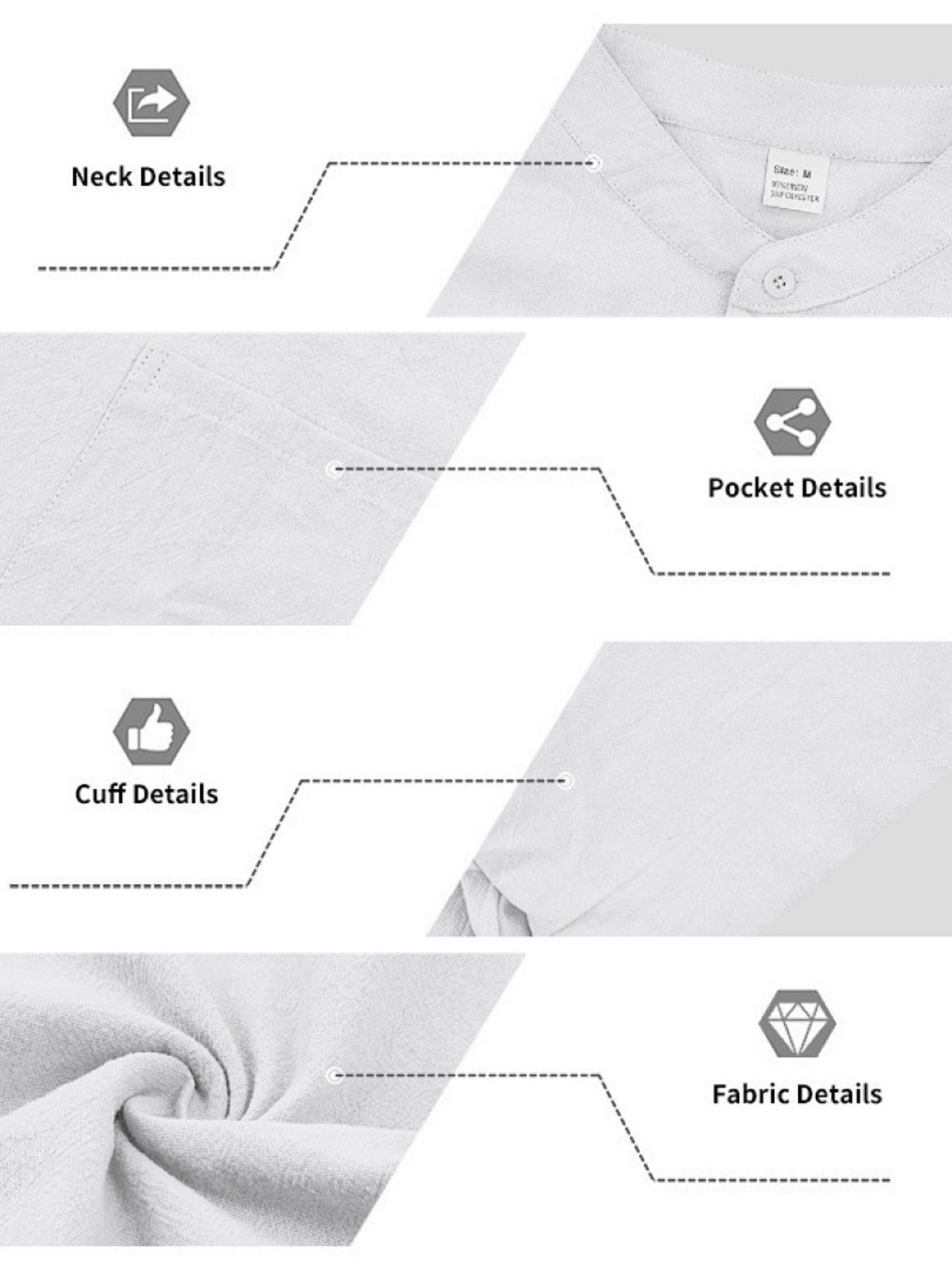 Men's Hawaiian Style Linen Short Sleeve Shirt, Casual Stand Collar Summer Top, Retro Design for Men, Comfortable and Stylish