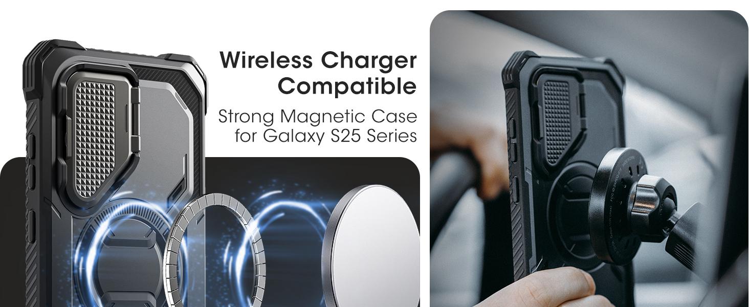 i-Blason Phonecase for Samsung Galaxy S26 Ultra /S25 Ultra /S24 Ultra /S25 Plus/S24 Plus/S26/S25/S24  Case MagSafe with Camera Cover Stand [Support Wireless Charger] 360 Full-Body Case with Screen Protector & Kickstand Phone Cases Magnetic Fingerprint