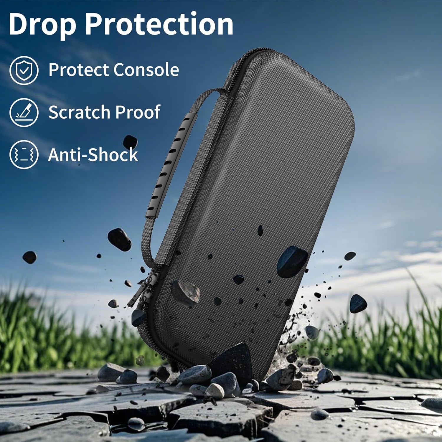 HEYSTOP Switch 2 Protection Case, Protective Hard Shell Travel Carrying Case Pouch for Console & Accessories, Black