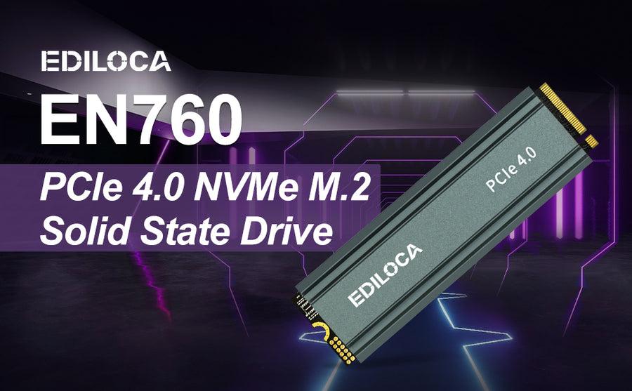 Ediloca EN760 SSD with Heatsink 1TB PCIe Gen4, NVMe M.2 2280, 3D NAND TLC, Up to 5000MB/s, Internal Solid State Drive, Dynamic SLC Cache, Compatible with PS5 and PC Ediloca EN760 SSD with Heatsink 1TB PCIe Gen4, NVMe M.2 2280, 3D NAND TLC, Up to 5000MB/s, Internal Solid State Drive, Dynamic SLC Cache, Compatible with PS5 and PC