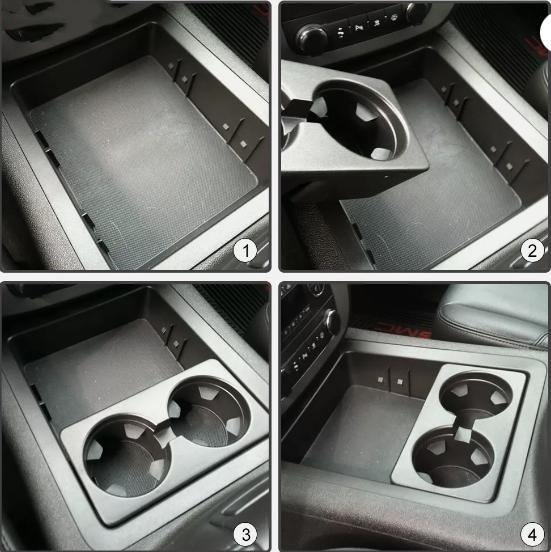 G-PLUS- Dual Cup Holder Insert Fit For 07-14 GMC Cadillac Chevy Rear Seat Center Console coinholder