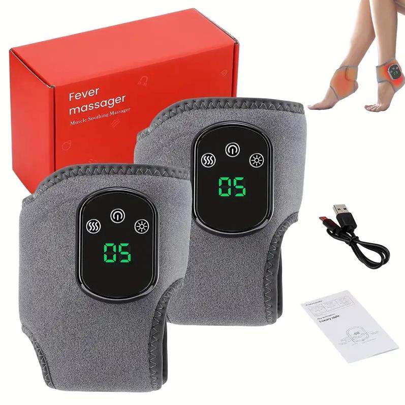 Foot Massager, 3-in-1 Foot Revive Massager, Cordless Heated Ankle Wrap with 3 Vibration Mode, 5 Heat Levels for Achilles Tendinitis And Plantar Fasciitis (2pcs)