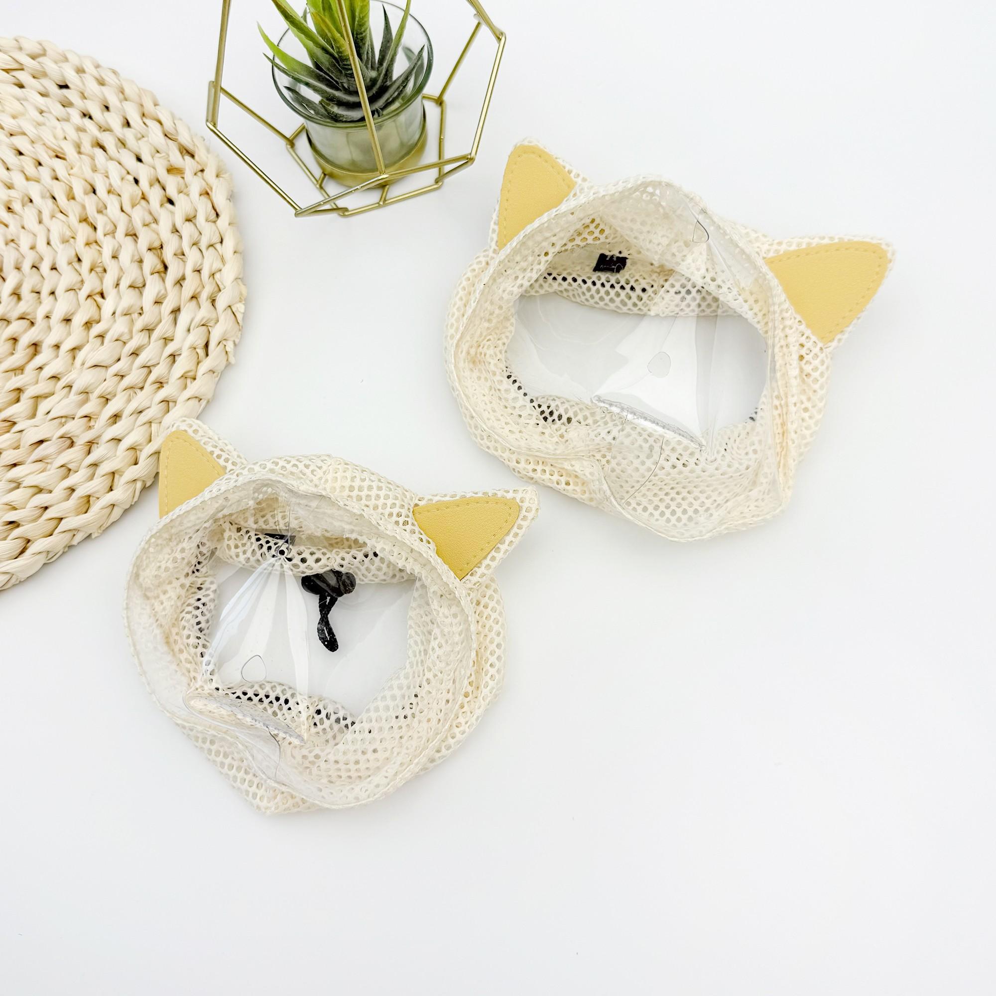 Pet Cat Mask Headband with Visible Window, Breathable Adjustable Material, Ideal for Bathing, Nail Trimming, and Pest Control