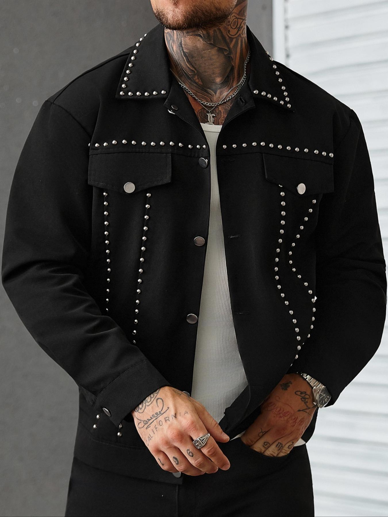 Men's Jacket Coat, Stylish Casual Fitted Plain Long Sleeve Outerwear for Everyday Wear, Comfortable and Durable, Perfect for All Seasons, Street Fashion Outerwear, Trendy Men's Clothing