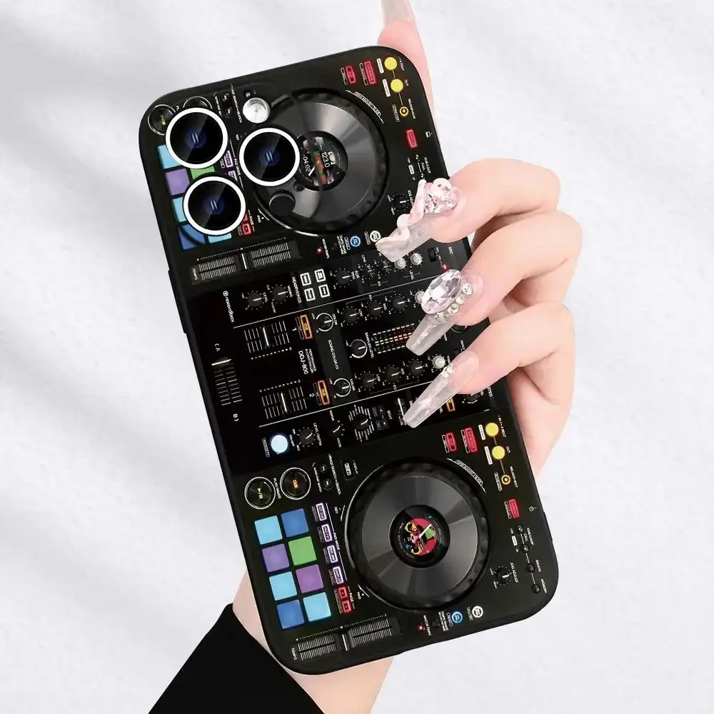 TPU Cellphone Case with DJ Mixer Controller Pattern - Frosted Finish, Fine Holes, Camera Protector, Frosted End Adds a Premium Matte Touch - Trendy Cover Casing Accessories for iPhone 11 Pro,12,13,14,15,16
