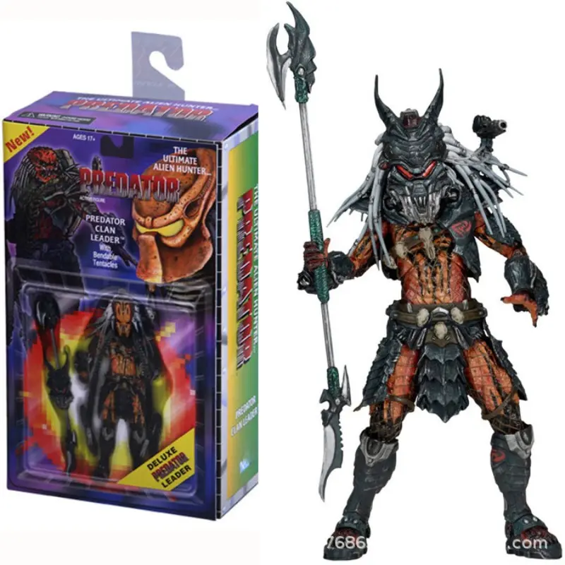 Predator Clan Leader Kenner Tribute Edition 7 Inch Action Figure, Collectible Model Toy, Detailed Design, Perfect Gift for Fans