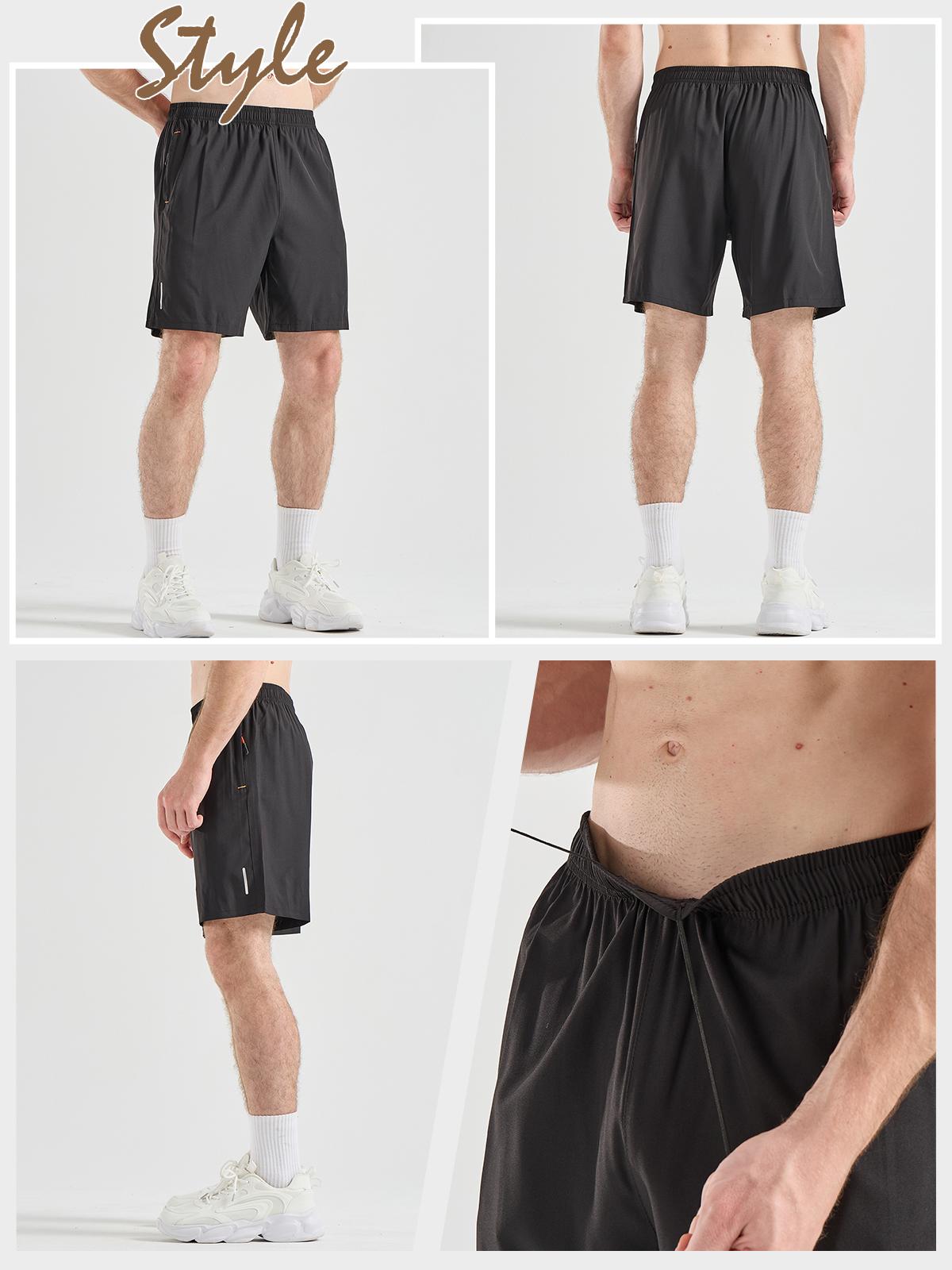 TJL men's summer sports shorts, men's casual pants, men's shorts, breathable fitness shorts, men's solid-color zipper pocket shorts, men's bottom wear, solid-color pocket zipper shorts
