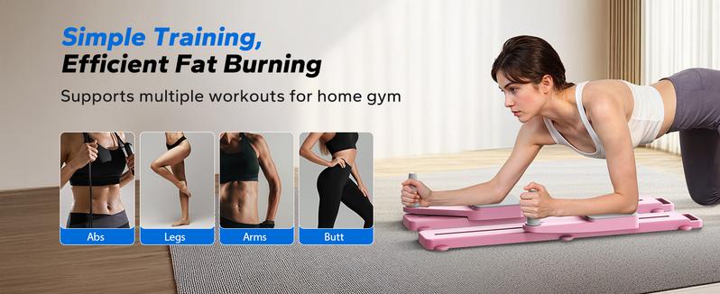 Merach Multi-functional Adjustable Ab Exercise Board,Split Ab Slide Roller Board,Home Pilates Reformer with Knee Mat for Home Gym Core & Ab Strength Training, Abdominal Crunch Machine