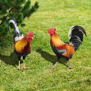 Garden Rooster Statue Chicken Sculpture For Yard Decor Weatherproof Hen Figurine